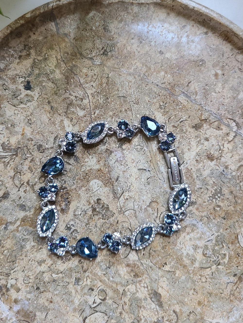 Givenchy blue Silver Crystel Flex Line Tennis Bracelet